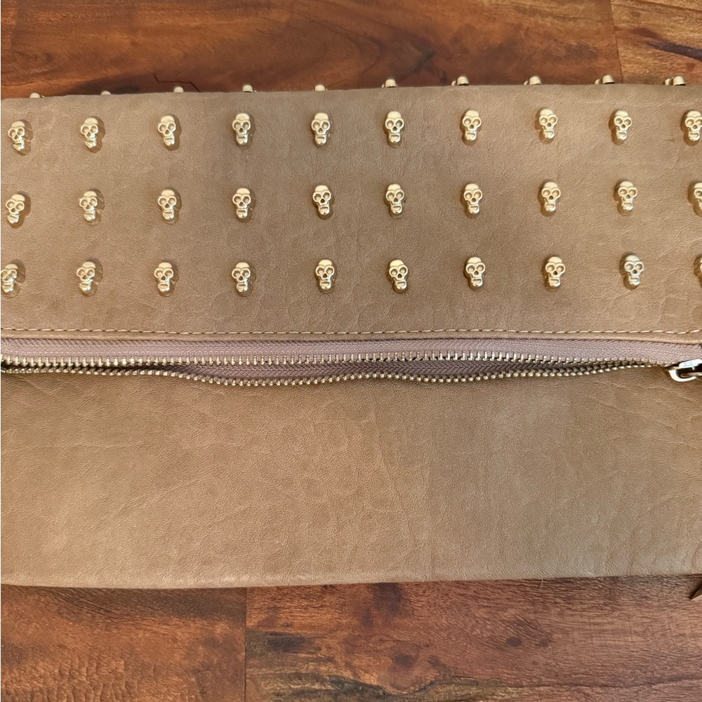 Urban Expressions Tan Studded Clutch